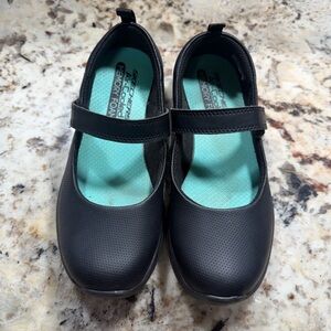 Skechers Black Mary Jane Kids Dress Shoes memory foam